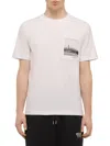 Helmut Lang Men's Skyline Postcard Cotton T-shirt In White