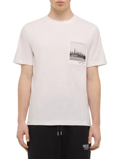 HELMUT LANG MEN'S SKYLINE POSTCARD COTTON T-SHIRT