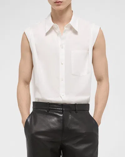 Helmut Lang Men's Sleeveless Button-down Shirt In White