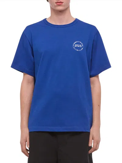 Helmut Lang Men's Stamp Logo Cotton T-shirt In Blue