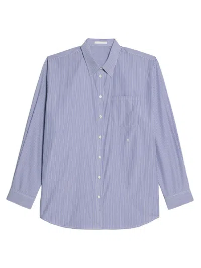 HELMUT LANG MEN'S STRIPED COTTON RELAXED-FIT SHIRT