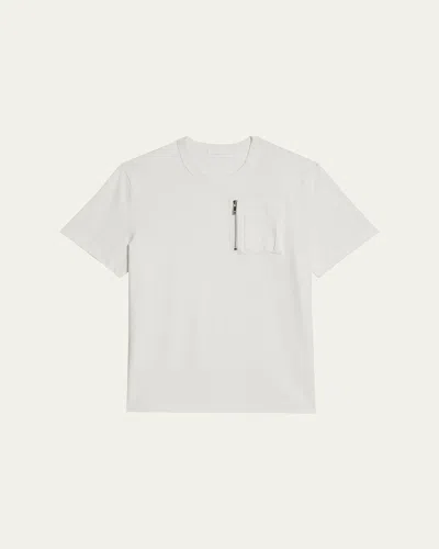 Helmut Lang Men's T-shirt With Zip Pocket In White