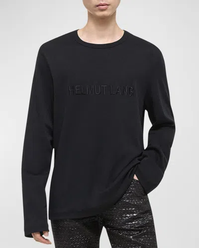 Helmut Lang Logo-embroidered Long-sleeved T-shirt In Black