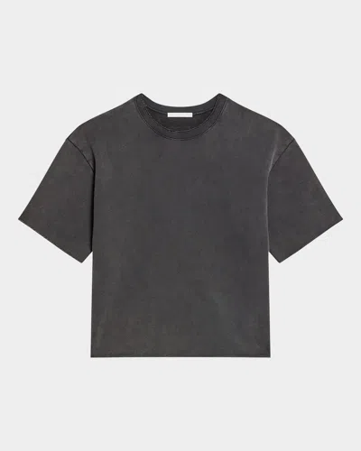 Helmut Lang Garment Dyed Upstate Raw Edge Tee In Black