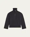 Helmut Lang Men's Washed Quarter-zip Oversized Sweatshirt In Blk