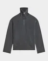 Helmut Lang Men's Washed Quarter-zip Oversized Sweatshirt In Blk