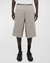 Helmut Lang Men's Gusset Cotton Sweatshorts In Stone