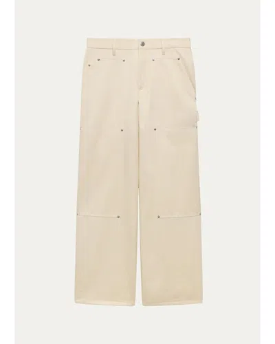 Helmut Lang Men's Wide-leg Denim Carpenter Pants In Neutral
