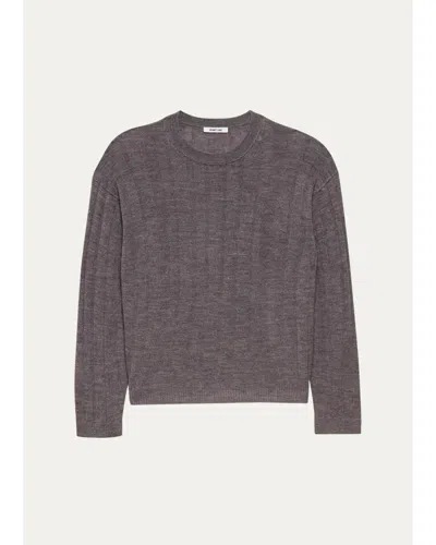 Helmut Lang Men's Wide-rib Wool And Nylon Crewneck Sweater In Pink