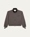 Helmut Lang Men's Wool Full-zip Bomber Jacket In Light Brown Melange - 21g