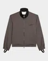 Helmut Lang Men's Wool Full-zip Bomber Jacket In Light Brown Melange