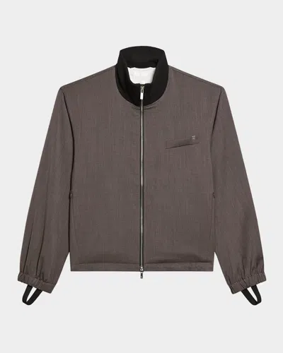 Helmut Lang Men's Wool Full-zip Bomber Jacket In Light Brown Melange - 21g