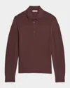 Helmut Lang Men's Wool Knit Polo Sweater In Brown