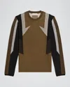 HELMUT LANG MEN'S WOOL MESH PANELED SWEATER