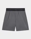 Helmut Lang Wool 7 Car Shorts In Lt Gry Mel