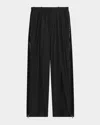 Helmut Lang Pleated Side Zip Wool Trousers In Black