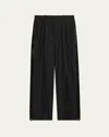 Helmut Lang Pleated Side Zip Wool Trousers In Black