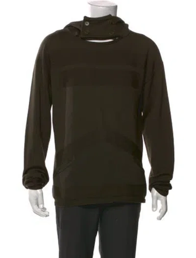 Pre-owned Helmut Lang Merino Wool Crew Neck Hoodie In Green