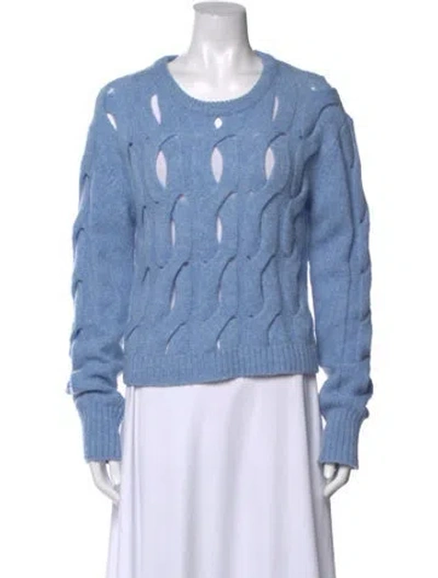 Pre-owned Helmut Lang Merino Wool Crew Neck Sweater In Blue