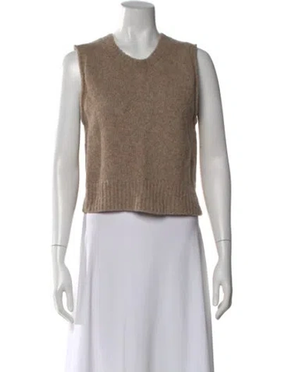 Pre-owned Helmut Lang Merino Wool Crew Neck Sweater In Brown