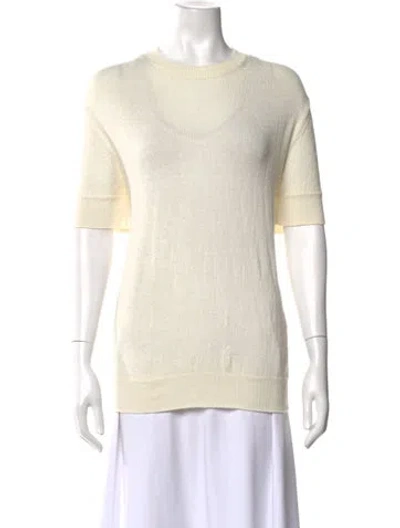 Pre-owned Helmut Lang Merino Wool Crew Neck Sweater In White