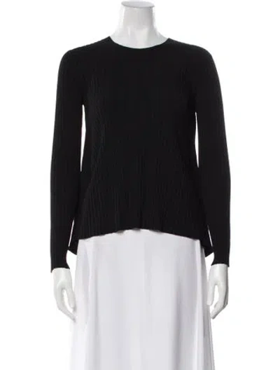Pre-owned Helmut Lang Merino Wool Crew Neck Top In Black