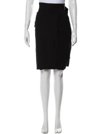 Pre-owned Helmut Lang Merino Wool Knee-length Skirt In Black