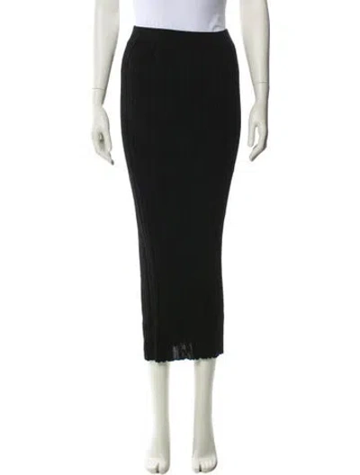 Pre-owned Helmut Lang Merino Wool Midi Length Skirt In Black