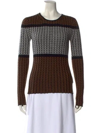 Pre-owned Helmut Lang Merino Wool Printed Sweater In Brown