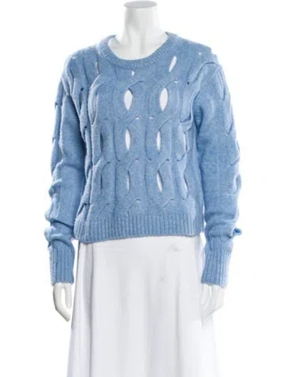 Pre-owned Helmut Lang Merino Wool Scoop Neck Sweater In Blue