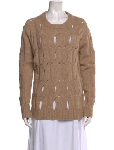 Pre-owned Helmut Lang Merino Wool Scoop Neck Sweater In Brown