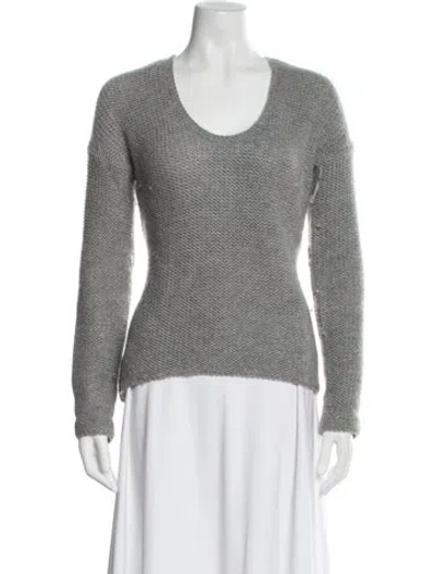 Pre-owned Helmut Lang Merino Wool Scoop Neck Sweater In Gray