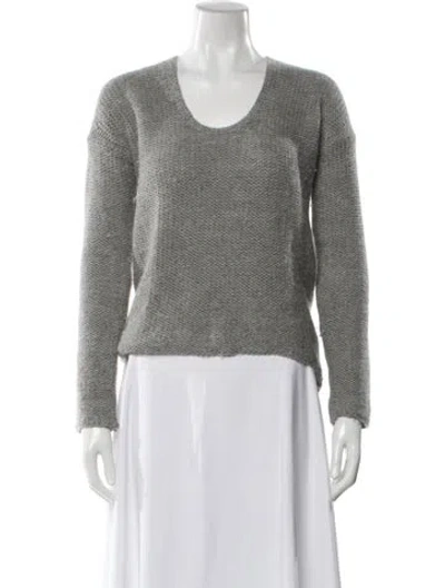 Pre-owned Helmut Lang Merino Wool Scoop Neck Sweater In Gray