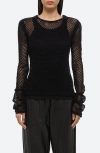 Helmut Lang Long-sleeve Mesh Seatbelt Top In Black