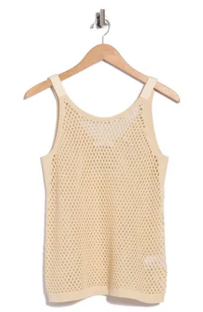 Helmut Lang Mesh Cotton Tank In Gold