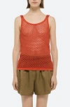 Helmut Lang Scoop-neck Mesh Tank Top In Safety Orange