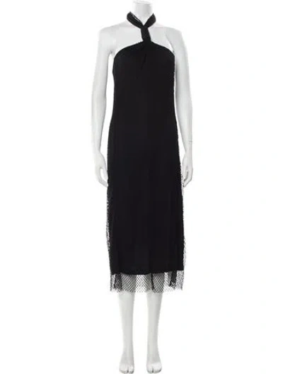 Pre-owned Helmut Lang Mesh Knee-length Dress In Black