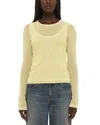 Helmut Lang Mesh Layered Tee In Yellow