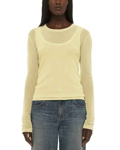 Helmut Lang Mesh Layered Tee In Yellow
