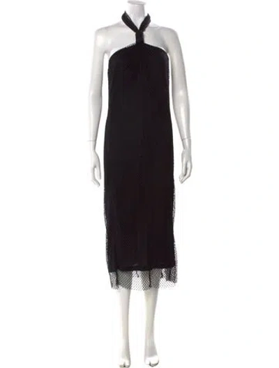 Pre-owned Helmut Lang Mesh Long Dress W/ Tags In Black