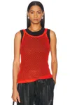 Helmut Lang Scoop-neck Mesh Tank Top In Safety Orange