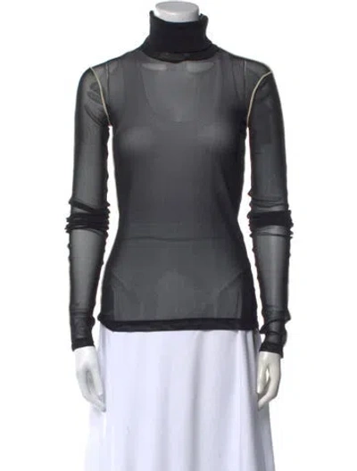 Pre-owned Helmut Lang Mesh Turtleneck Sweatshirt In Black