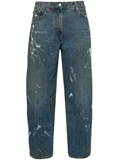 Helmut Lang Mid-rise Cropped Jeans In Blue