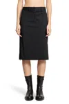 Helmut Lang Straight Wool Skirt In Black