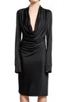 Helmut Lang Cowl-neck Dress In Black