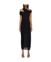 Helmut Lang Navy Scala Midi Dress In Black