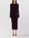 Helmut Lang Midi Dress With Long Sleeves And Open Back In Purple