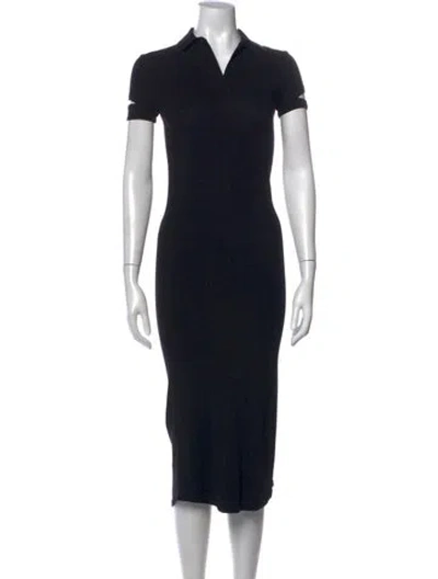 Pre-owned Helmut Lang Midi Length Dress In Black