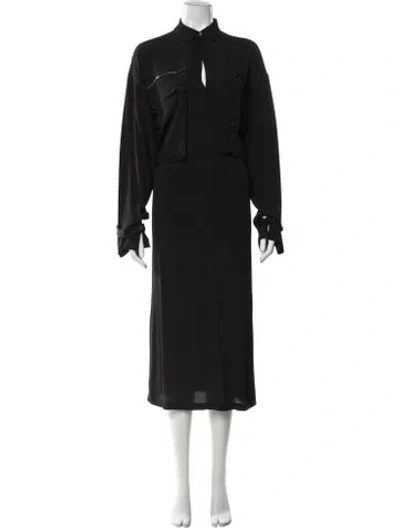 Pre-owned Helmut Lang Midi Length Dress In Black