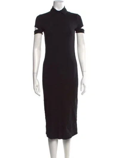Pre-owned Helmut Lang Midi Length Dress In Black